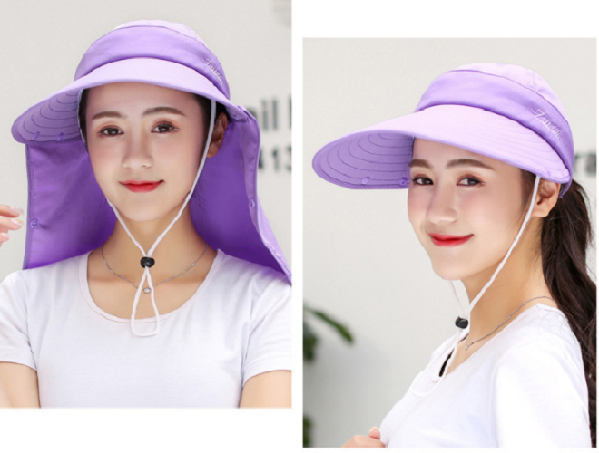Mũ chống nắng kèm khẩu trang 360 độ cao cấp, nón nữ kèm khẩu trang có thể tháo rời