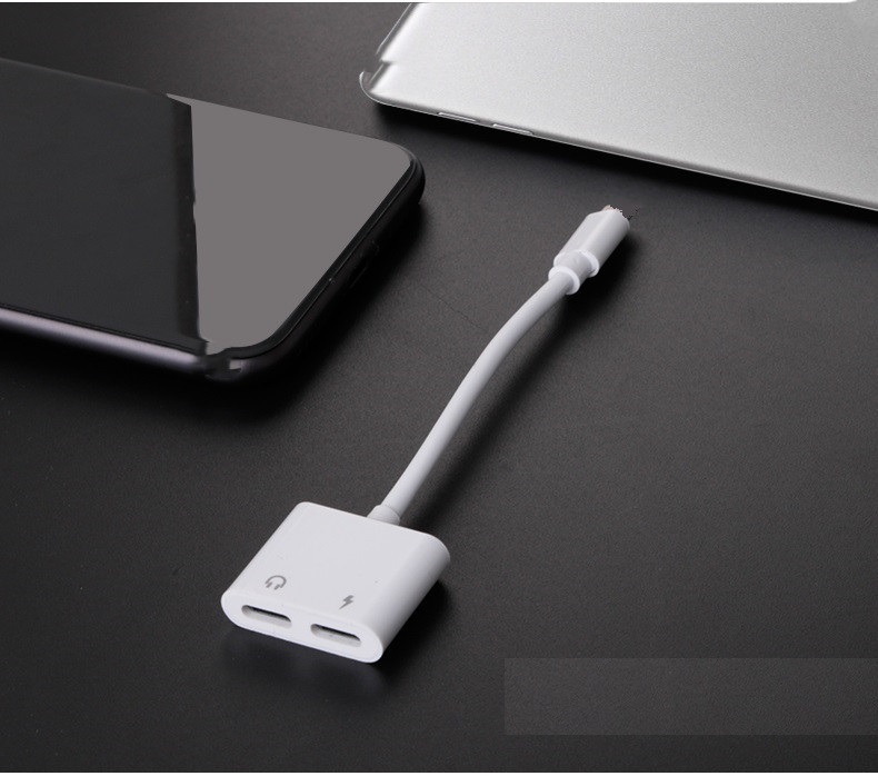 cáp chuyển đổi tai nghe 2 đầu vừa sạc vừa nghe iphone ipad - jack chuyển đổi tai nghe từ light.ning sang 2 cổng