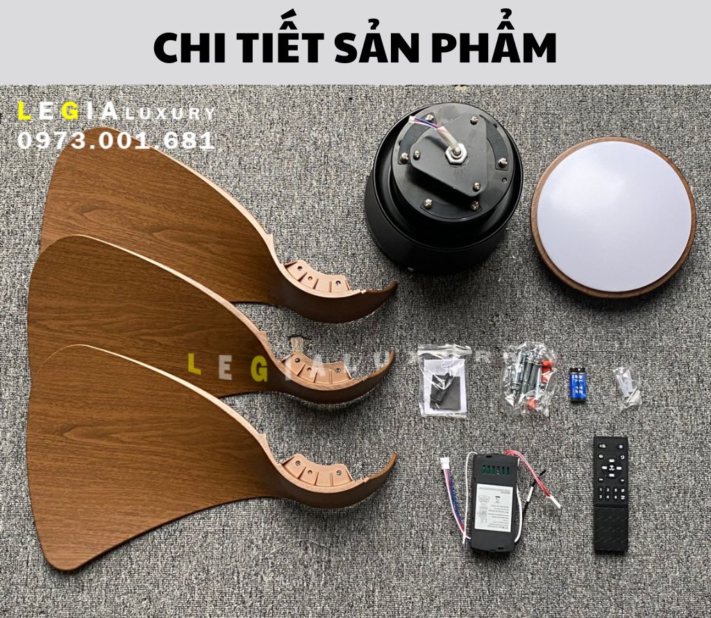 [Mới 2024] Quạt trần cho trần thấp Lê Gia LGFAN740| Quạt trần chung cư hiện đại  | Quạt trần có đèn thiết kế sang trọng mới nhất 2024 { Hàng Chính Hãng