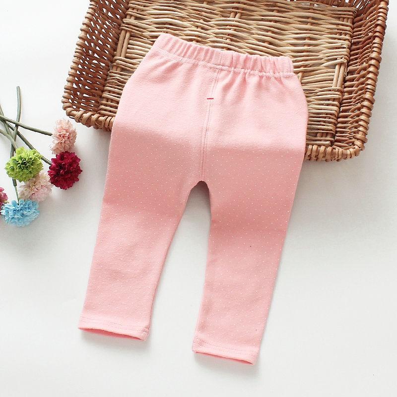 [45:H28] Quần legging họa tiết chấm bi tai thỏ chất thun cotton mỏng mát cho bé