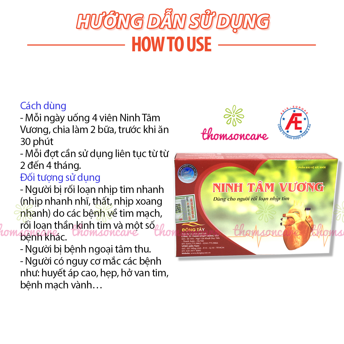 Ninh Tâm Vương - Hỗ trợ ổn định nhịp tim từ thảo dược, tốt cho tim mạch - Hộp 30 viên