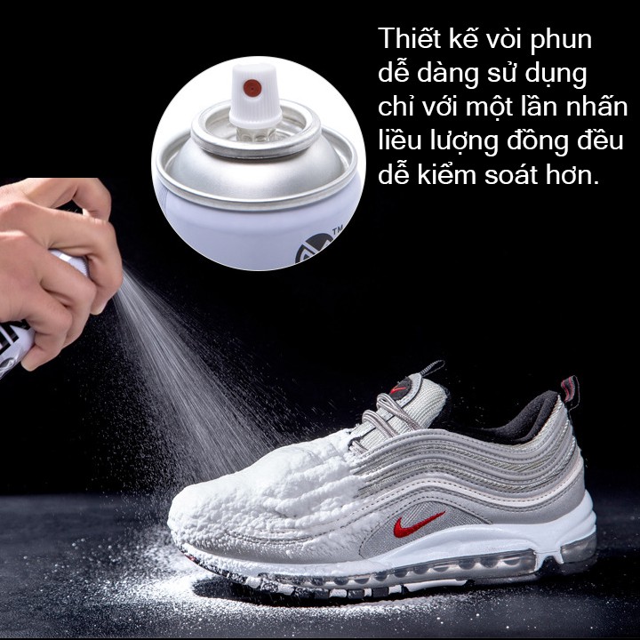 Chai Xịt Chăm Sóc Giày Sneaker - Vệ sinh tạo bọt, chống thấm và khử mùi