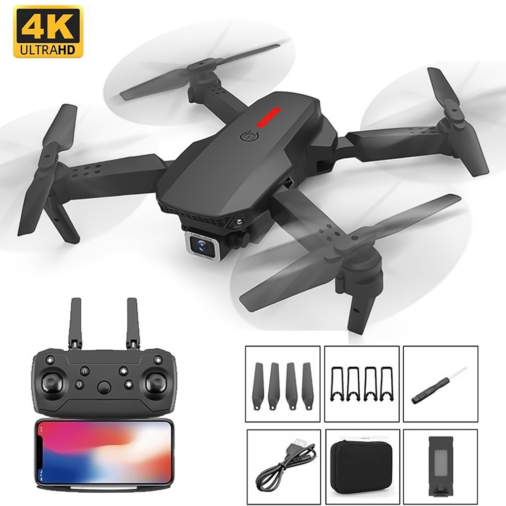 Flycam E88 máy bay điều khiển từ xa camera kép Quadcopter UAV Với Bản Nâng Cấp 720P / 1080P / 4K HD FPV GPS WiFi - Hàng Chính Hãng