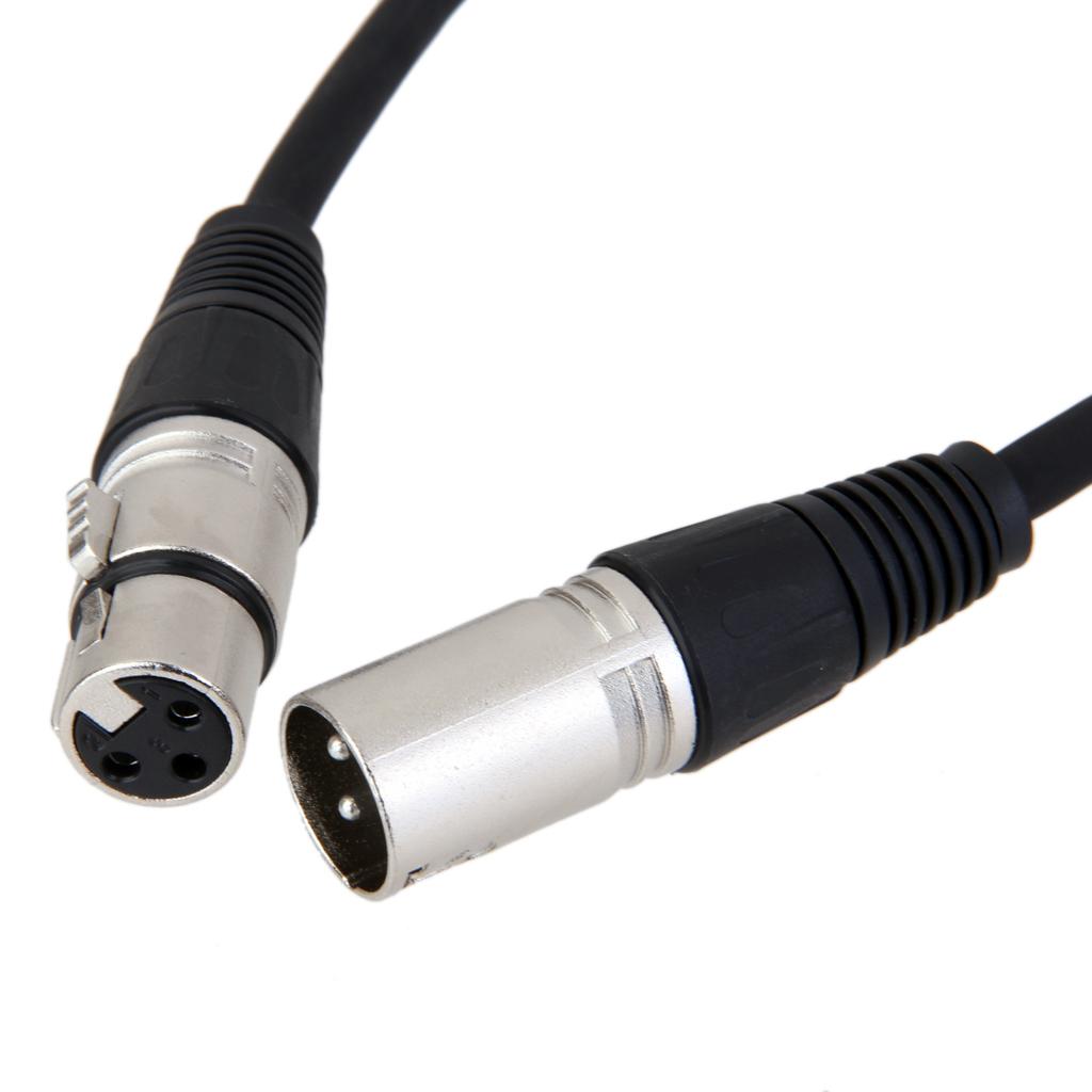 2 X XLR Male Female 3pin MIC Shielded Microphone Audio Cable Plug 0.5M 1M