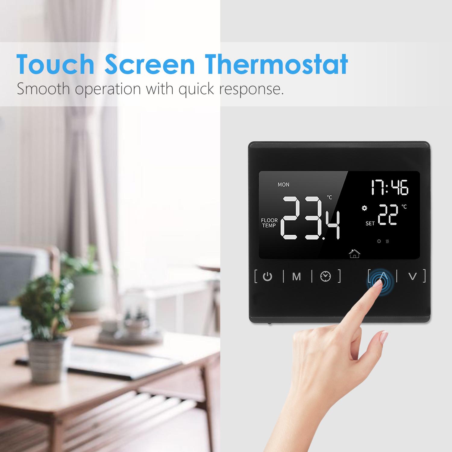 Smart Touchscreen Thermostat for Home Programmable Electric Water Heating System Thermoregulator AC 85-250V Temperature
