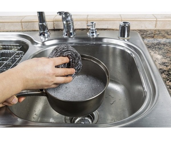 Combo 01 búi thép cọ xoong, nồi, chảo không rỉ 60g + 01 set 06 miếng mút rửa chén bát Kokubo - Nội địa Nhật Bản