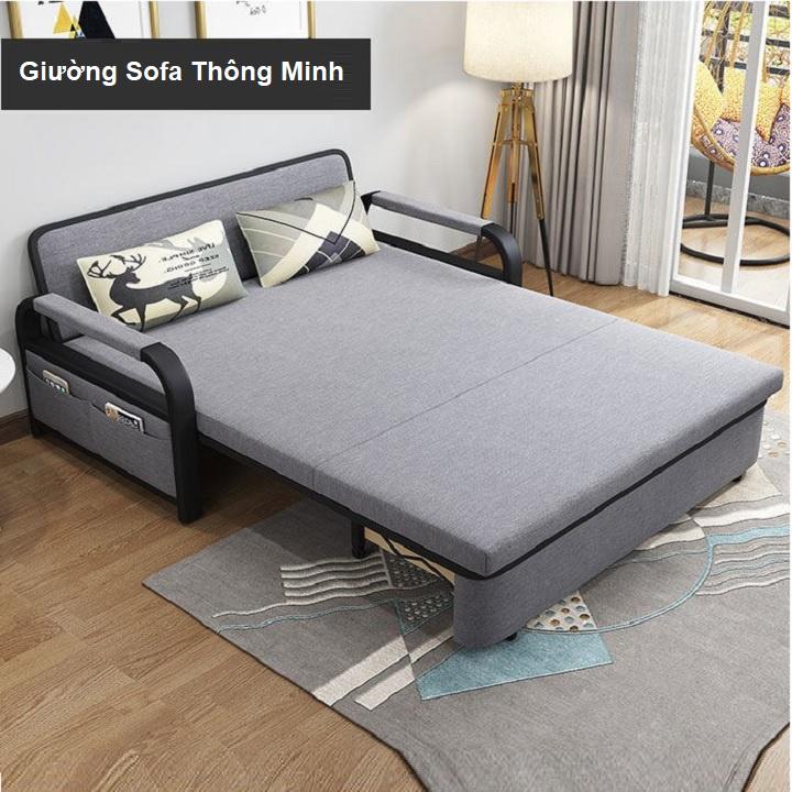 Giường sofa, giường kiêm ghế gấp gọn có ngăn chứa đồ kích thước 1m58