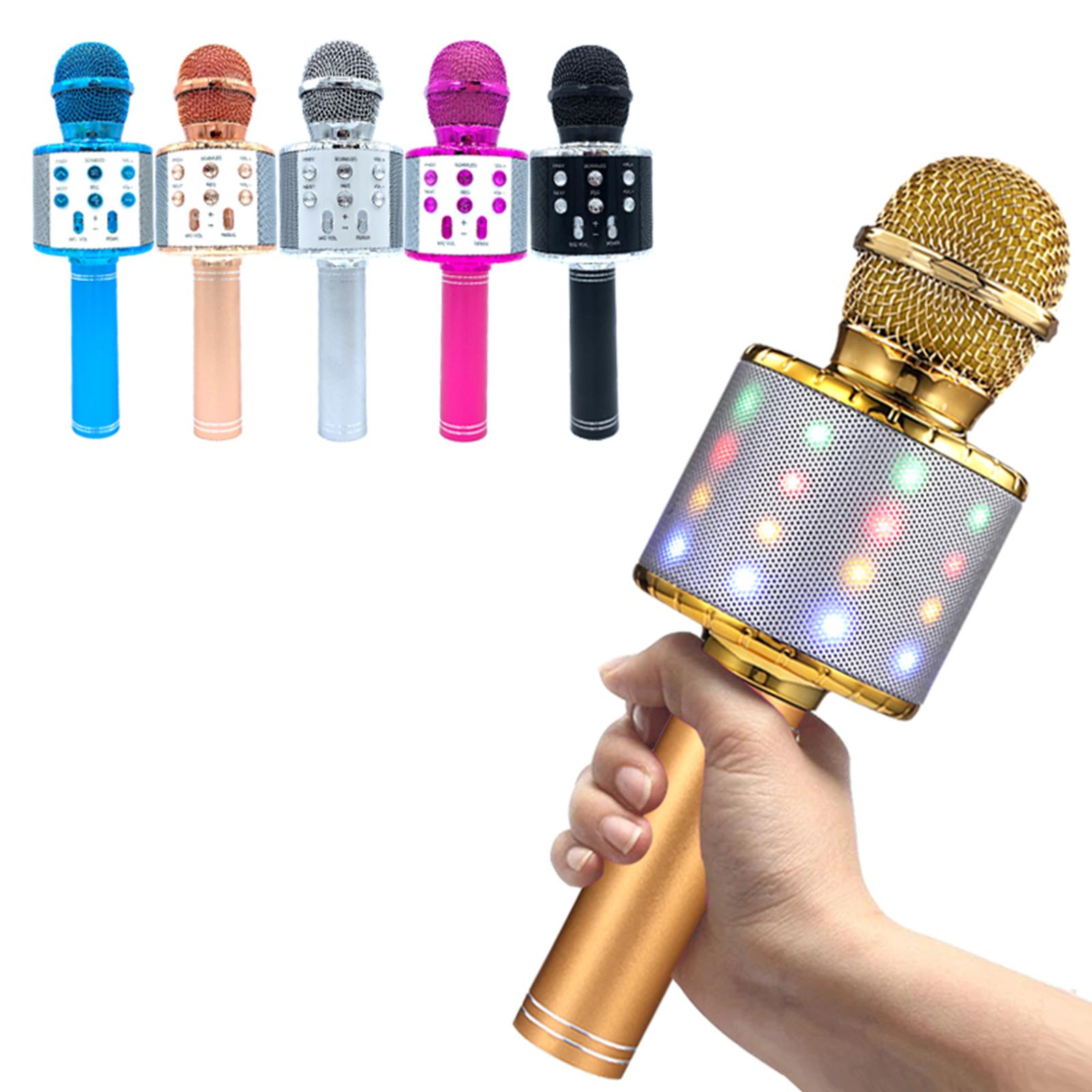 Micro Không Dây Ws858L Để Ghi Âm Hát Với Đèn Led Đầy Màu Sắc