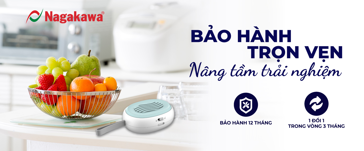 Máy khử khuẩn thực phẩm cầm tay Nagakawa NAG3902 - Công nghệ Hydroxyl - Hàng Chính Hãng