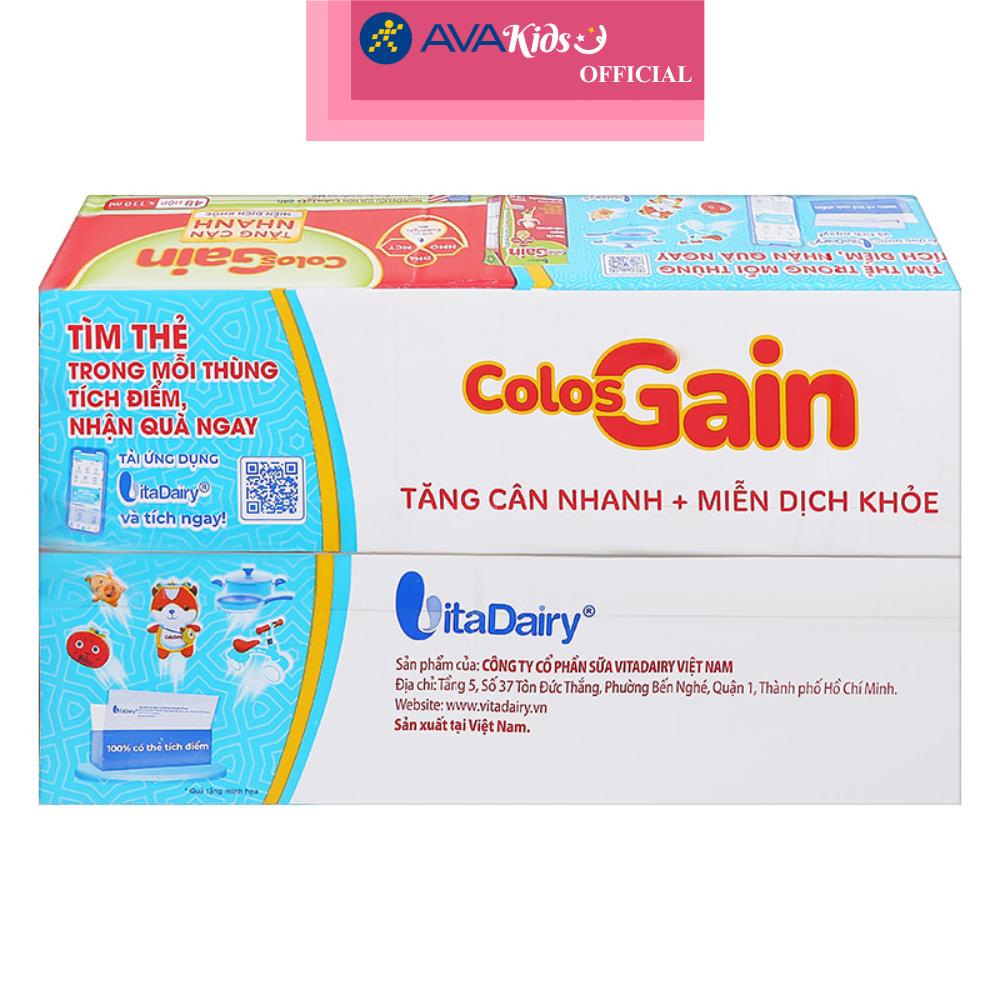 Thùng 48 hộp sữa pha sẵn Colos Gain hương vani 110 ml (từ 1 tuổi) - Hàng Chính Hãng
