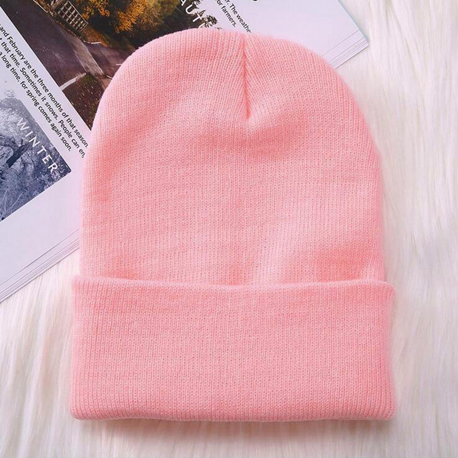 Women Men Warm Hat Winter Knitted Skull Cap Ski Beanie Cap Head Wrap