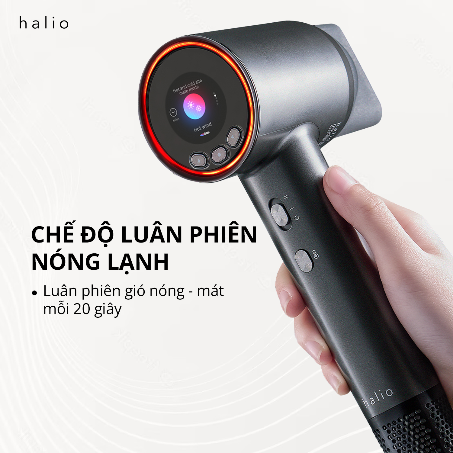 Máy Sấy Tóc Halio Hypersonic Hair Dryer Luân Phiên Nóng Lạnh, Bảo Vệ Da Đầu