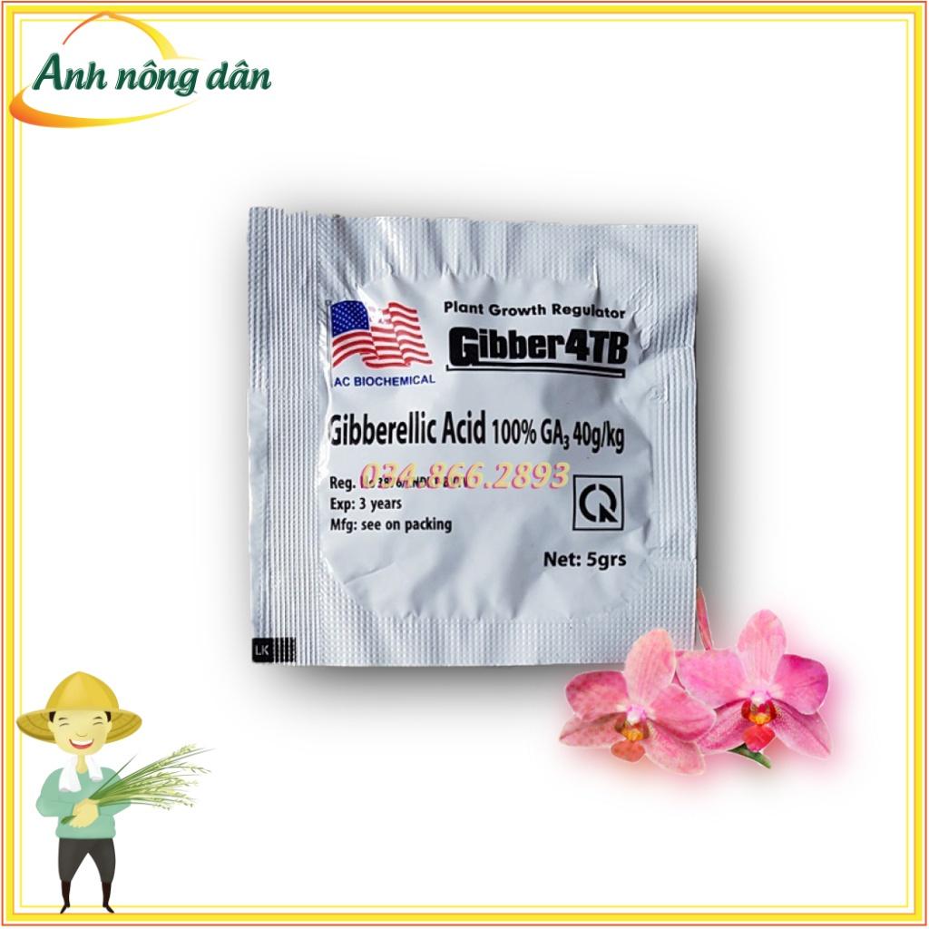 Phân bón lá Gibber 4TB GA3 dạng viên sủi 5gam - giúp cây ra hoa đậu trái, đạt năng suất cao- Anh nông dân chính hiệu
