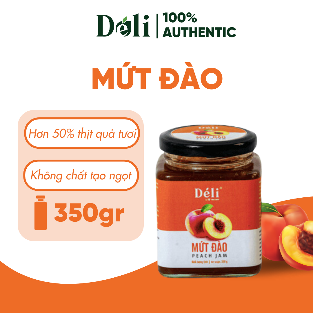 Mứt đào pha chế Déli - hủ 350ml