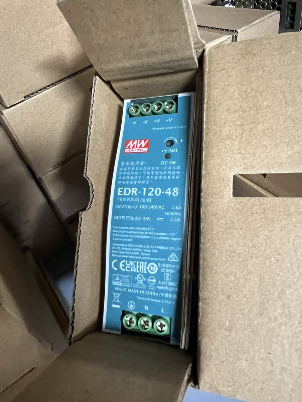 Nguồn DIN Rail EDR-120-48 Meanwell Hàng chính hãng