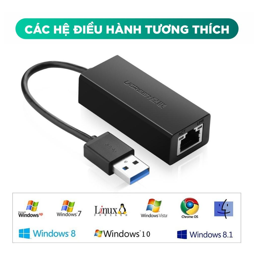 Bộ chuyển đổi USB 3.0 sang LAN 10/100/1000 Mbps UGREEN hàng chính hãng