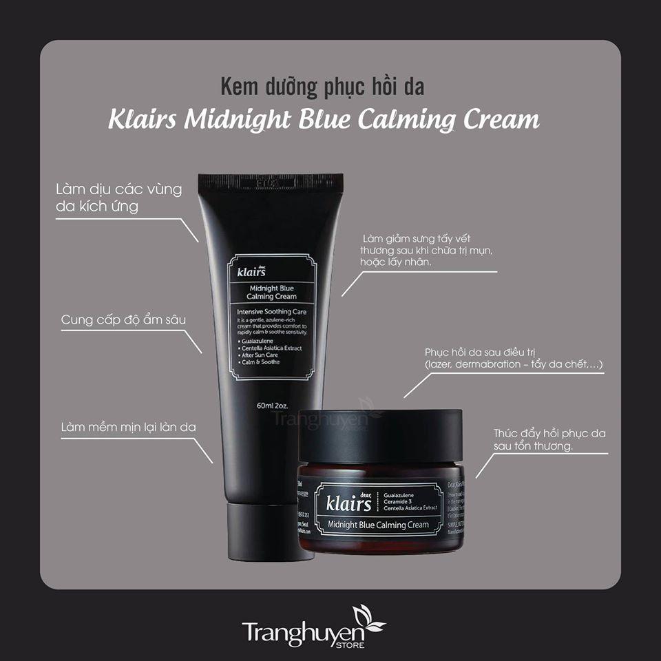 Kem dưỡng Klairs phục hồi da ban đêm Midnight Blue Calming Cream (30g-60g)