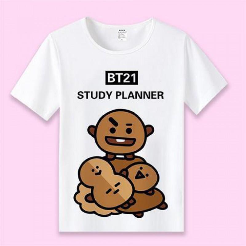 Áo phông BTB21 BTS Study Planner in hình Shooky BT21