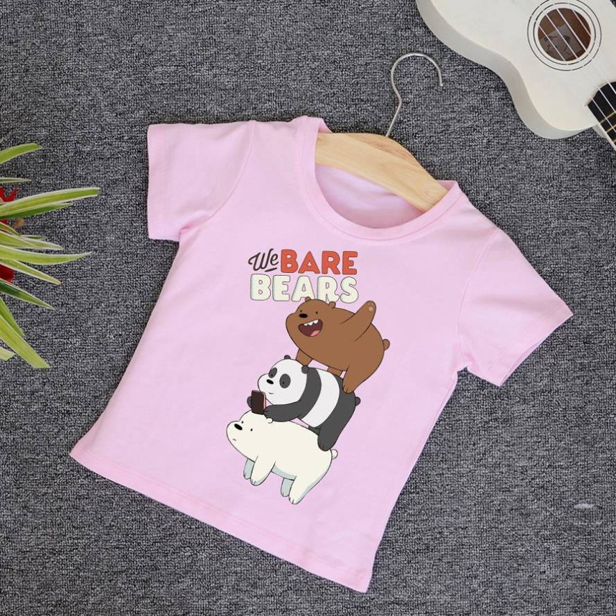 Áo Thun in hình WE BARE BEARS Cho Bé Trai Bé Gái