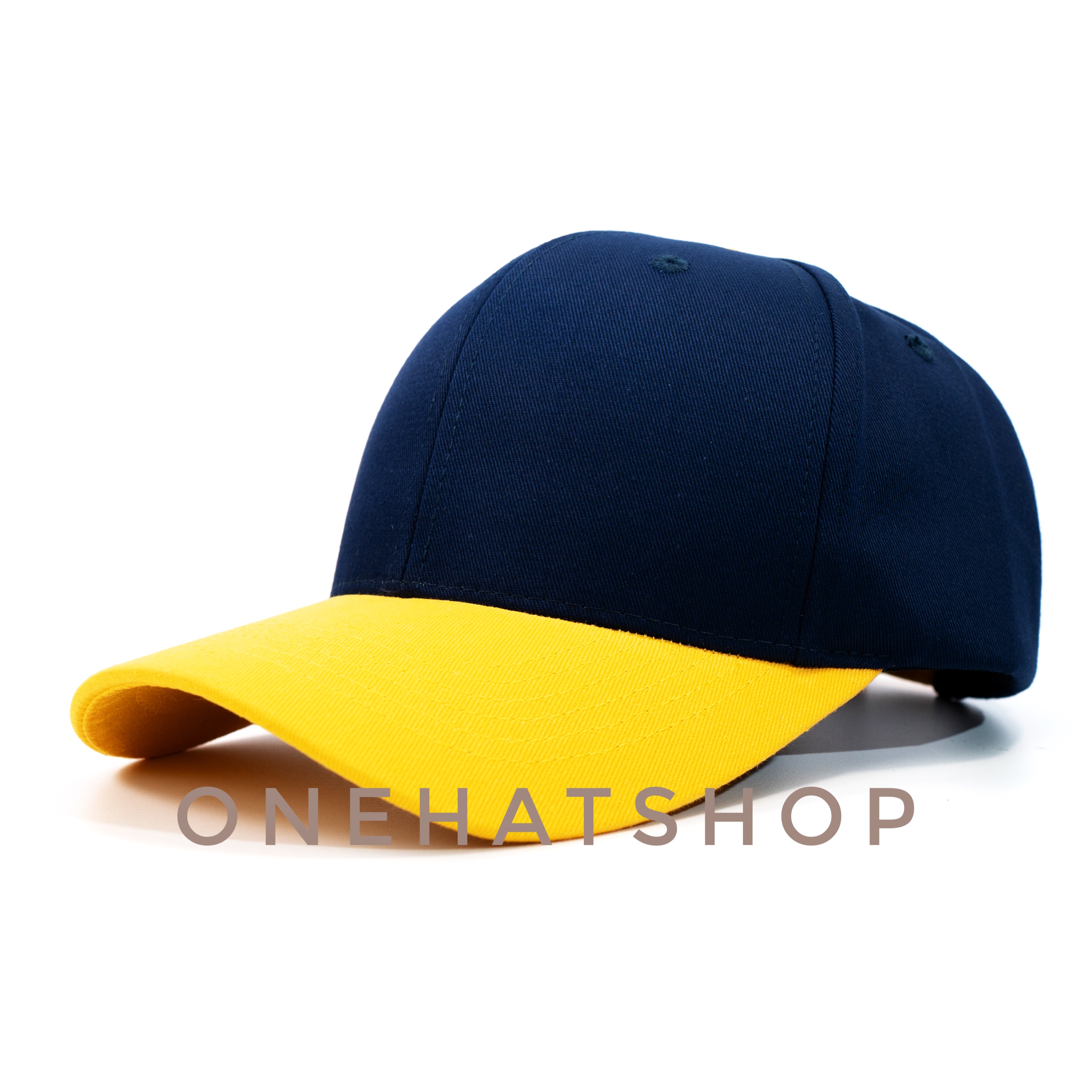 Nón Bóng Chày Lưỡi Trai Màu Navy Vành nón Màu Vàng fom Baseball - Vải loại 1- Chất lượng cao- One Hat