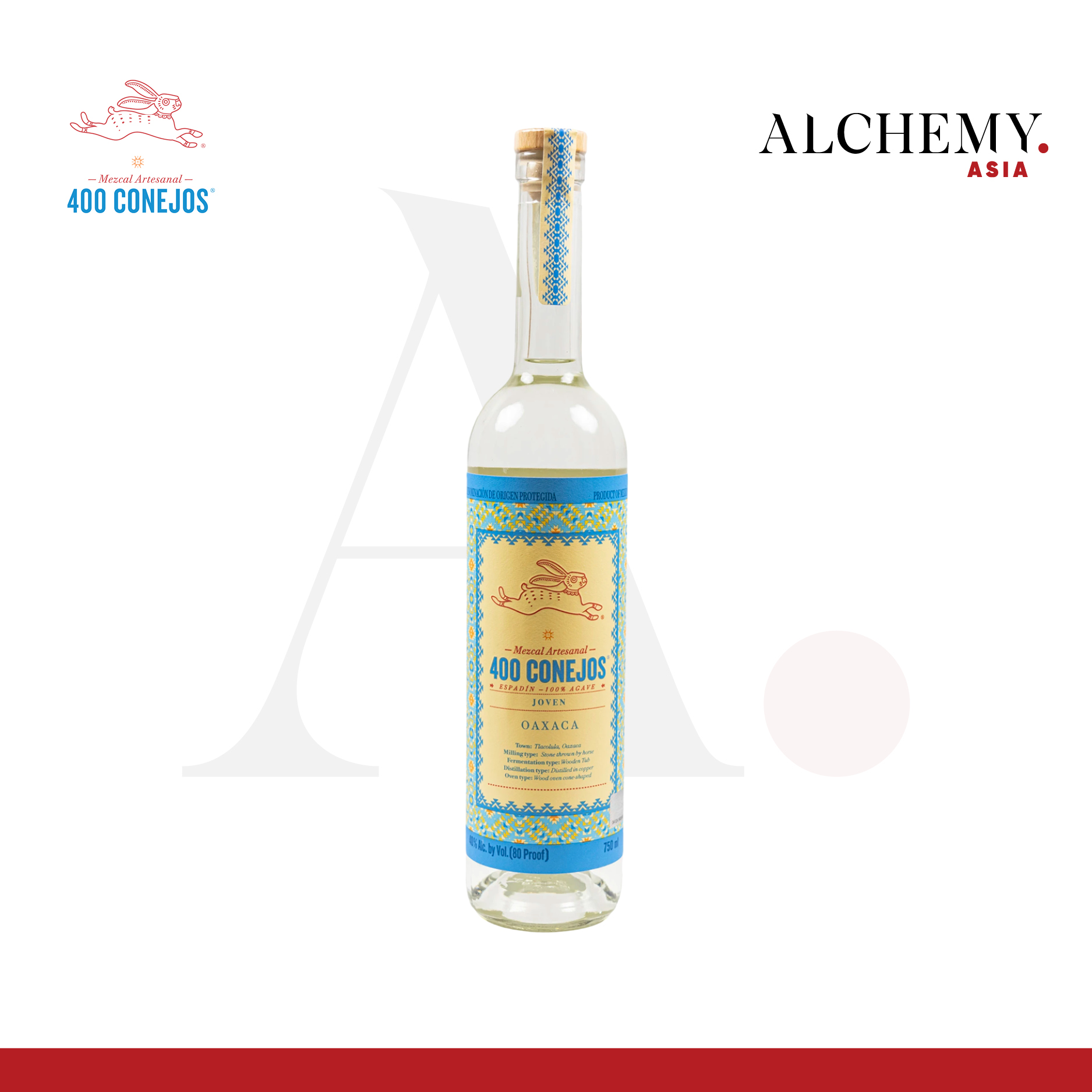 Rượu 400 Conejos Mezcal Artesanal Joven 38% 1x0.75L