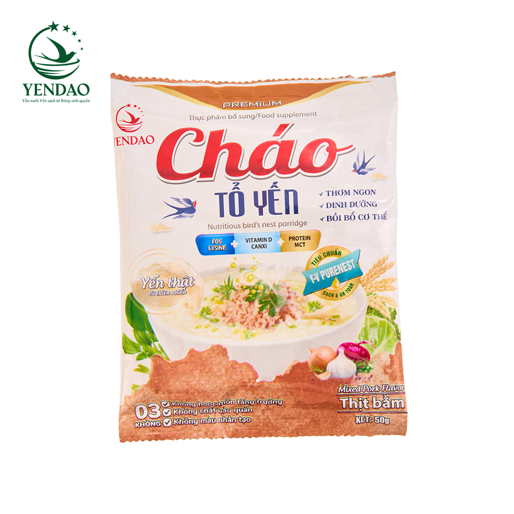 Cháo Tổ Yến Thịt Bằm Yến Đảo Giúp Hệ Tiêu Hoá Khoẻ Mạnh 50g/gói