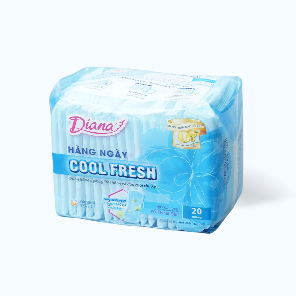 Hình ảnh Băng vệ sinh siêu mát lạnh hàng ngày Diana Sensi Cool Fresh (20 miếng/gói)