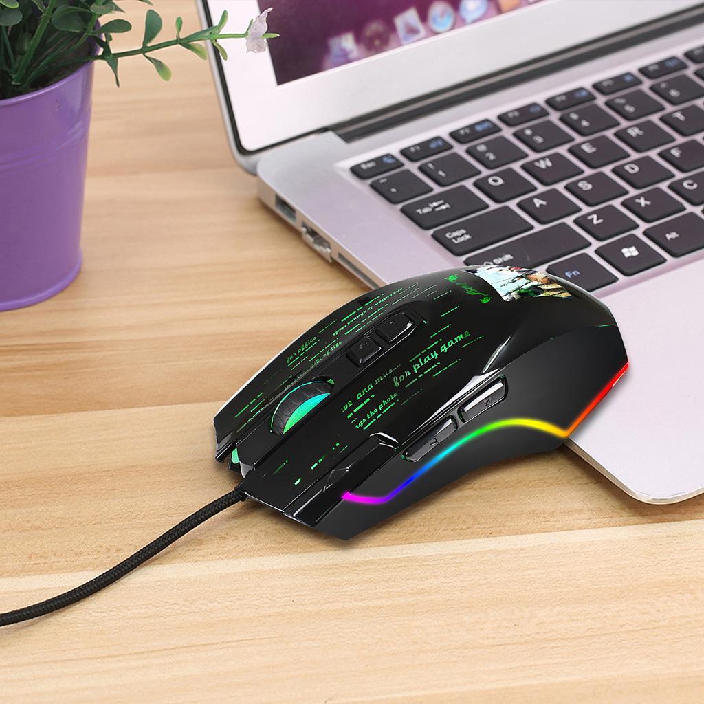 Gaming Mouse Wired - Computer Laptop Mouse Wired Gaming Mouse, USB Mouse with LED Backlight, Plug & Play for Laptop, PC