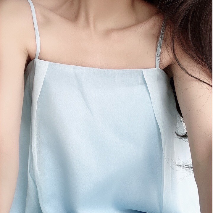 Sét áo 2 dây quần dài xòe voan ánh kim có 4 màu freesize