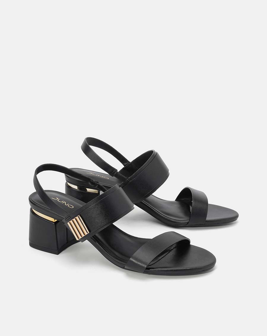 Giày Sandal Nữ 5cm Thời Trang JUNO Quai Ngang Khóa Trang Trí SD05064