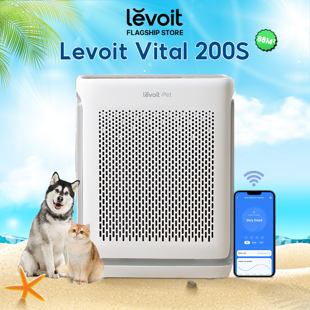 Máy Lọc Không Khí Levoit Vital 200S 88m2 | Khử Mùi Diệt Khuẩn | Hút Lông Thú Cưng Cực Mạnh | Hàng Chính Hãng