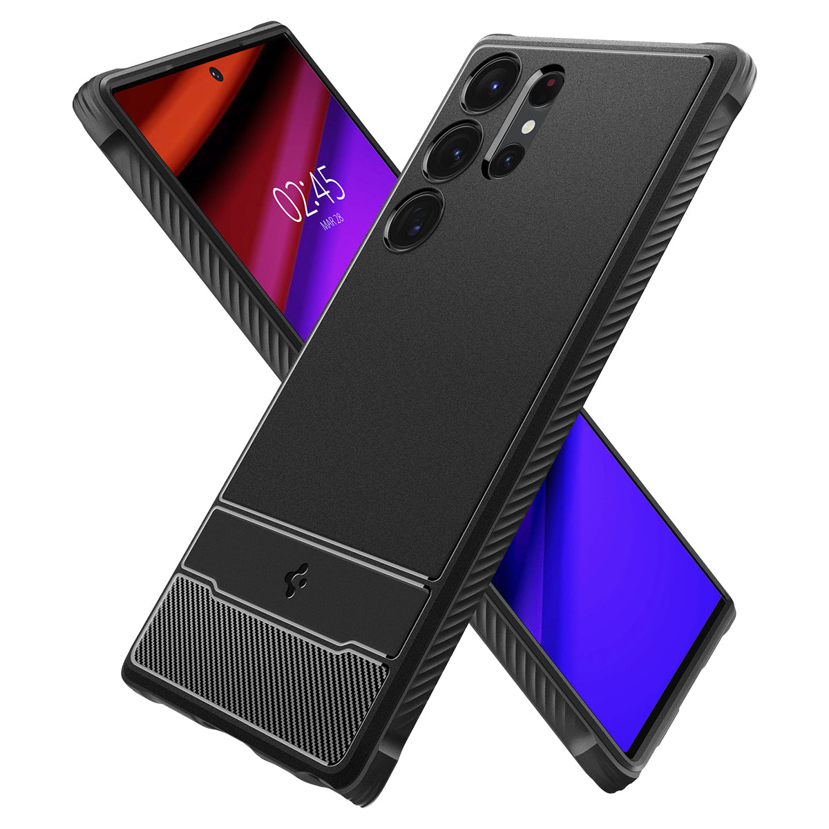 Ốp Lưng Dành Cho Samsung Galaxy S23 Ultra Spigen Rugged Armor Matte Black - Hàng Chính Hãng