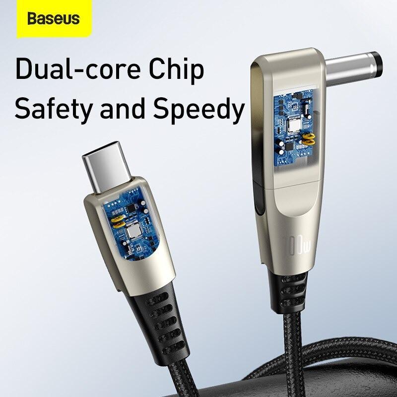 Cáp nguồn Baseus 1 for 2 Fast Charging Data Cable Type C to C + DC 100W - Hàng Chính Hãng