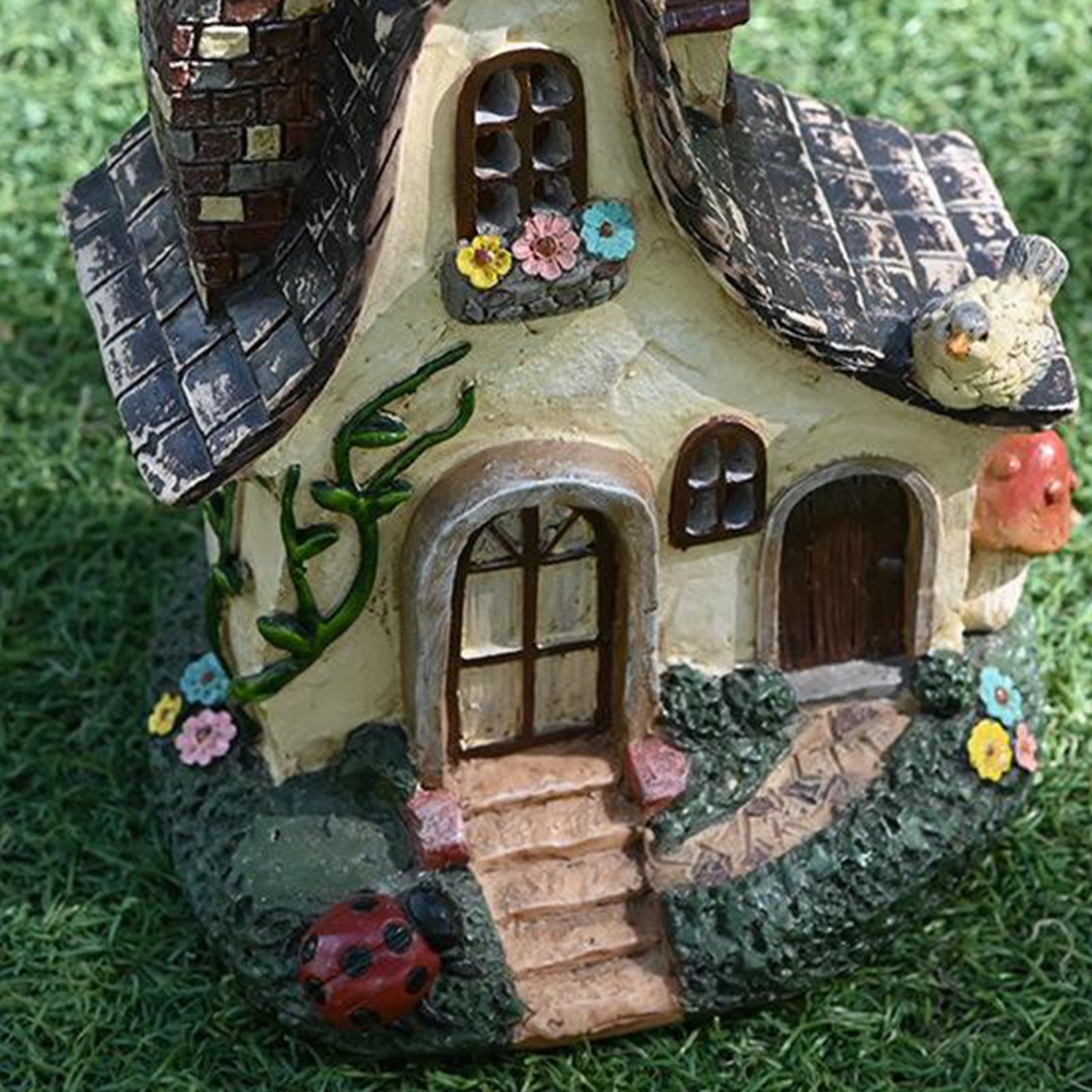 Garden or Indoor Ornament Fairy House Waterproof Resin Sculpture
