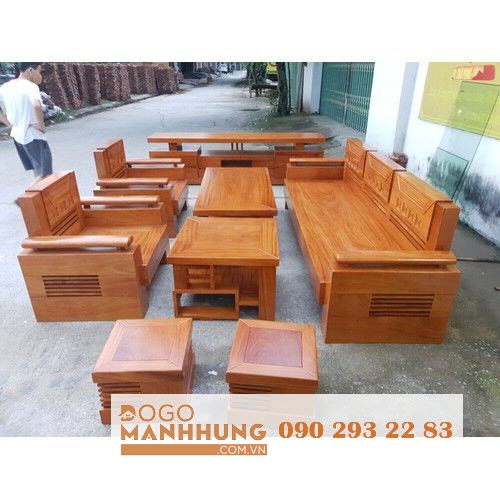 Bộ bàn ghế sofa chứng đối gỗ gõ đỏ