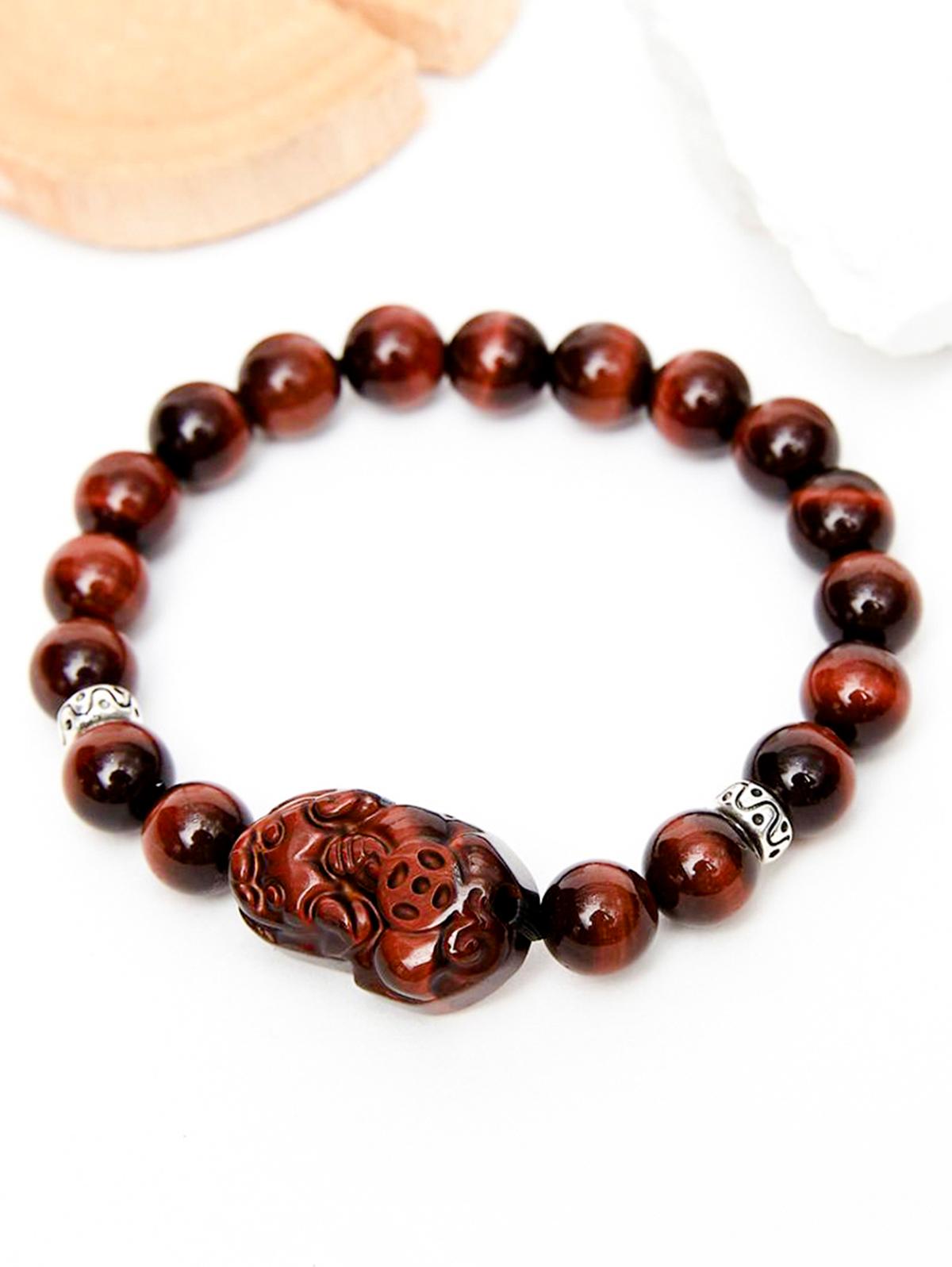 Vòng tay đá mắt hổ phối tỳ hưu đá - Ngọc Quý Gemstones