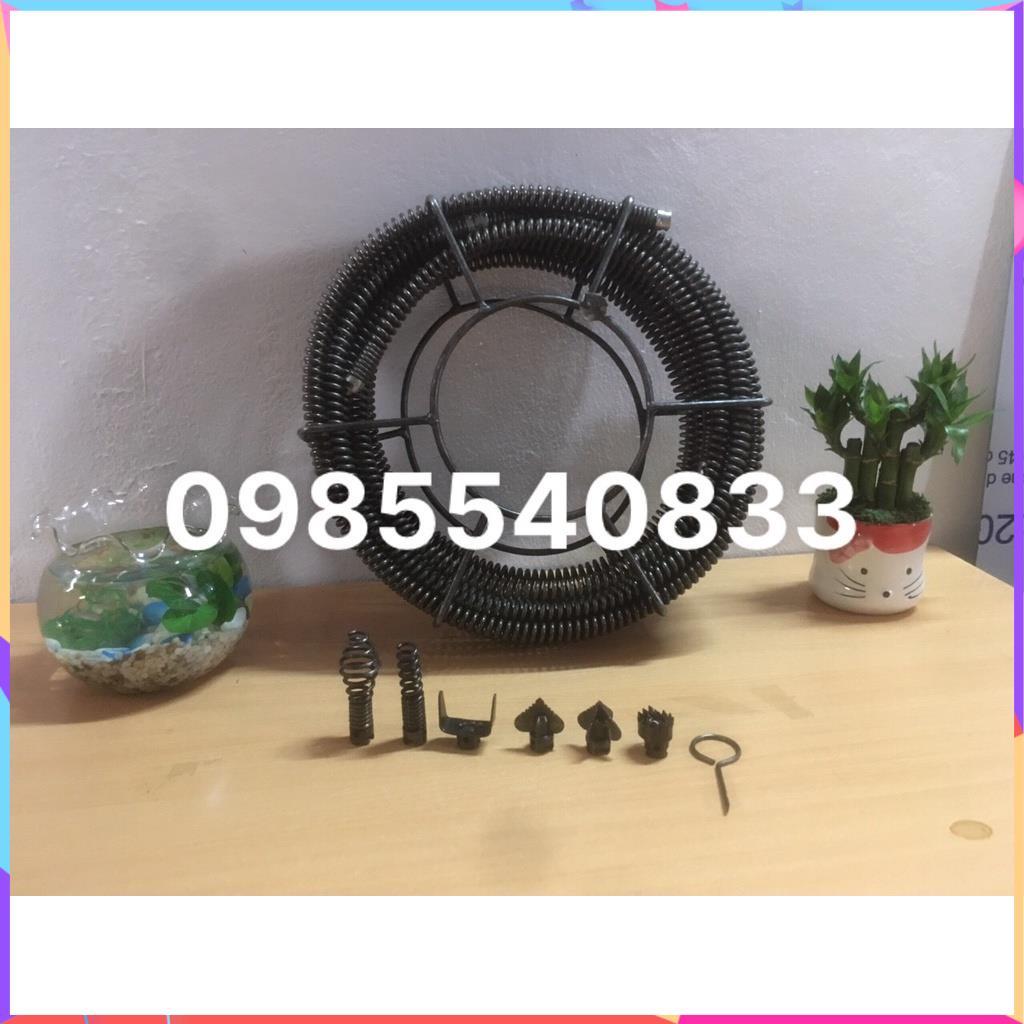 Dây thông tắc cống 18M, đánh bồn rửa bát, bồn cầu dùng cho máy khoan