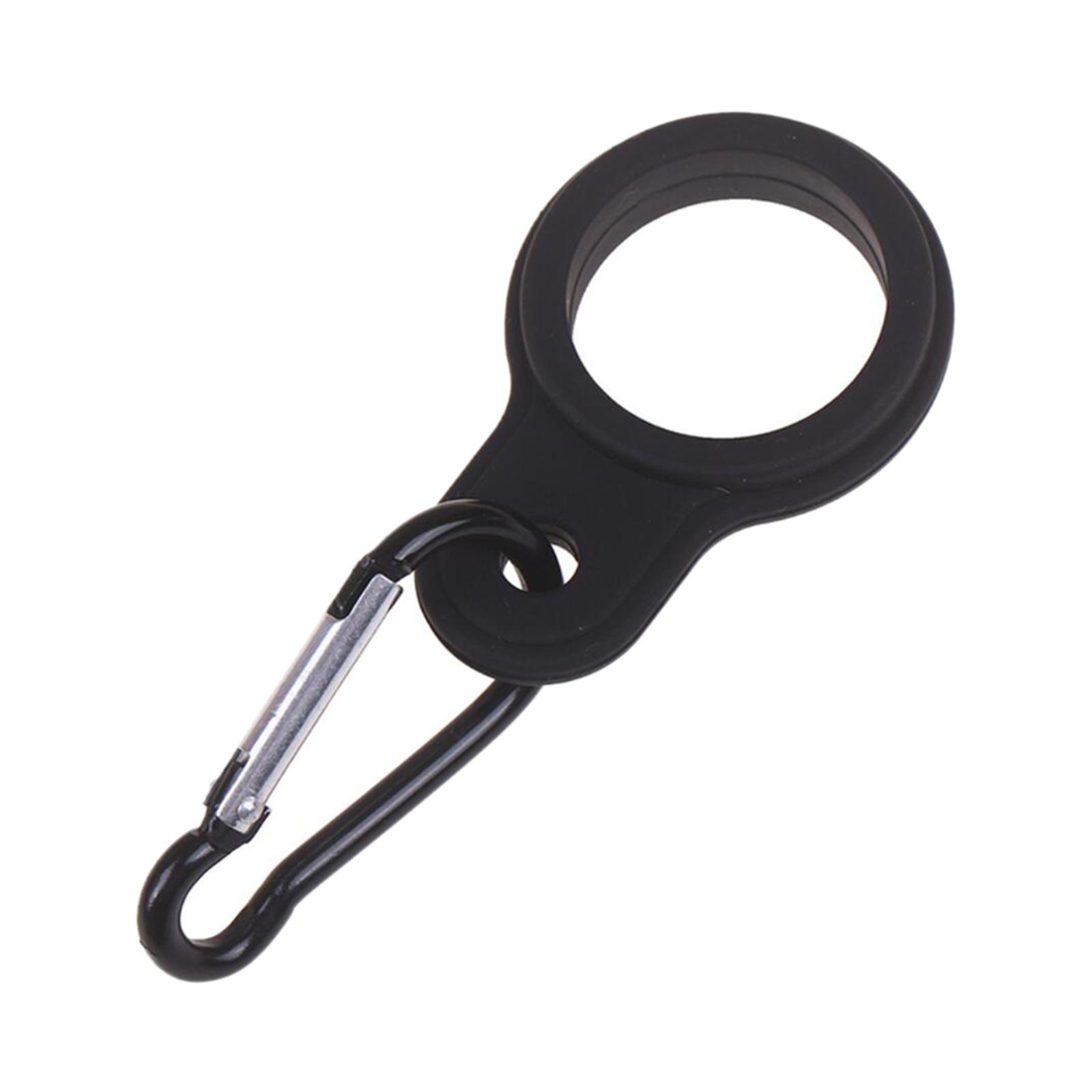 Water Bottle Holder Aluminum Carabiner Clip Fishing Outdoor Camping Black