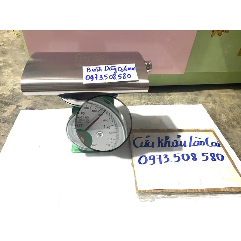 Bình tông 2lít hàng dày 0,6mm - Inox 304 Cccp tặng bao da như hình
