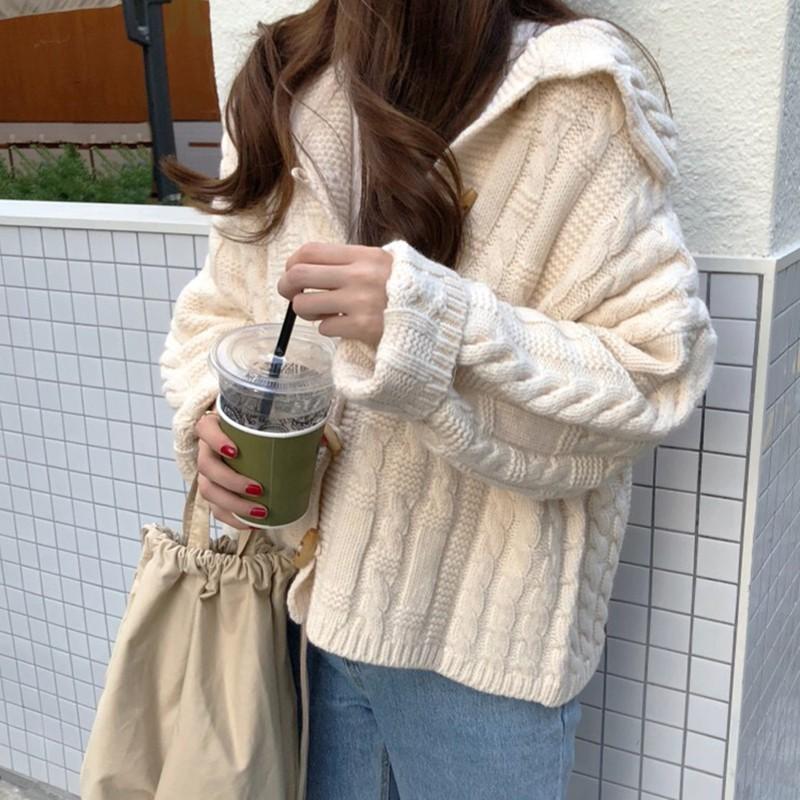 Áo khoác cardigan dệt kim màu trơn thanh lịch thời trang dành cho nữ