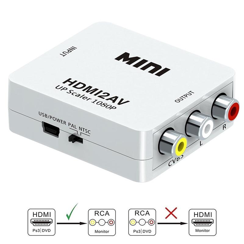 HDMI sang RCA 1080P Bộ chuyển đổi âm thanh tổng hợp HDMI sang AV 3RCA CVB
