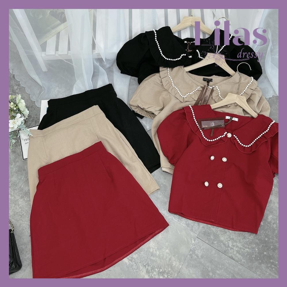 Set Áo Đũi Mix Chân Váy Chữ A LILAS DRESSY