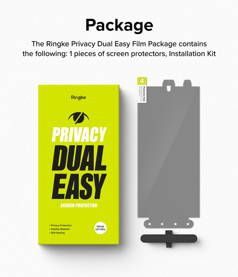 Dán chống nhìn trộm dành cho Samsung Galaxy S24 Ultra RINGKE Privacy Dual Easy Film - Hàng Chính Hãng