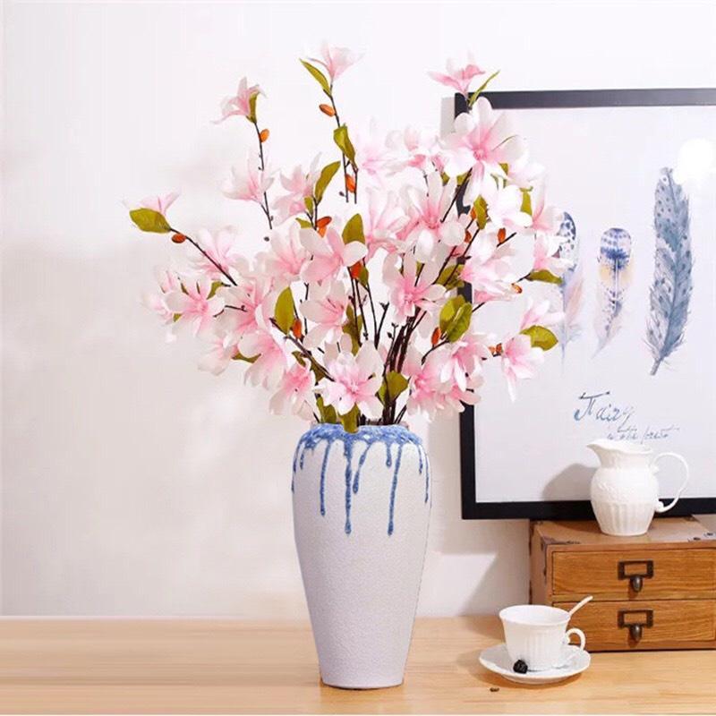 Hoa Giả - Cành Hoa Mộc Lan Tuyệt Đẹp Cành Dài 75cm Trang Trí Để Bàn HML-01