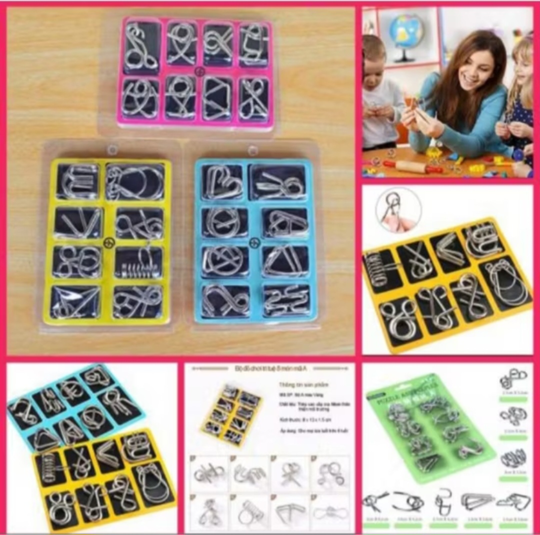 BỘ 3 HỘP 24 CÁI MÓC KHÓA CHÒ CHƠI TRÍ TUỆ GIẢI ĐỐ TRÍ THÔNG MINH PHÁT TRIỂN CỦA BÉ
