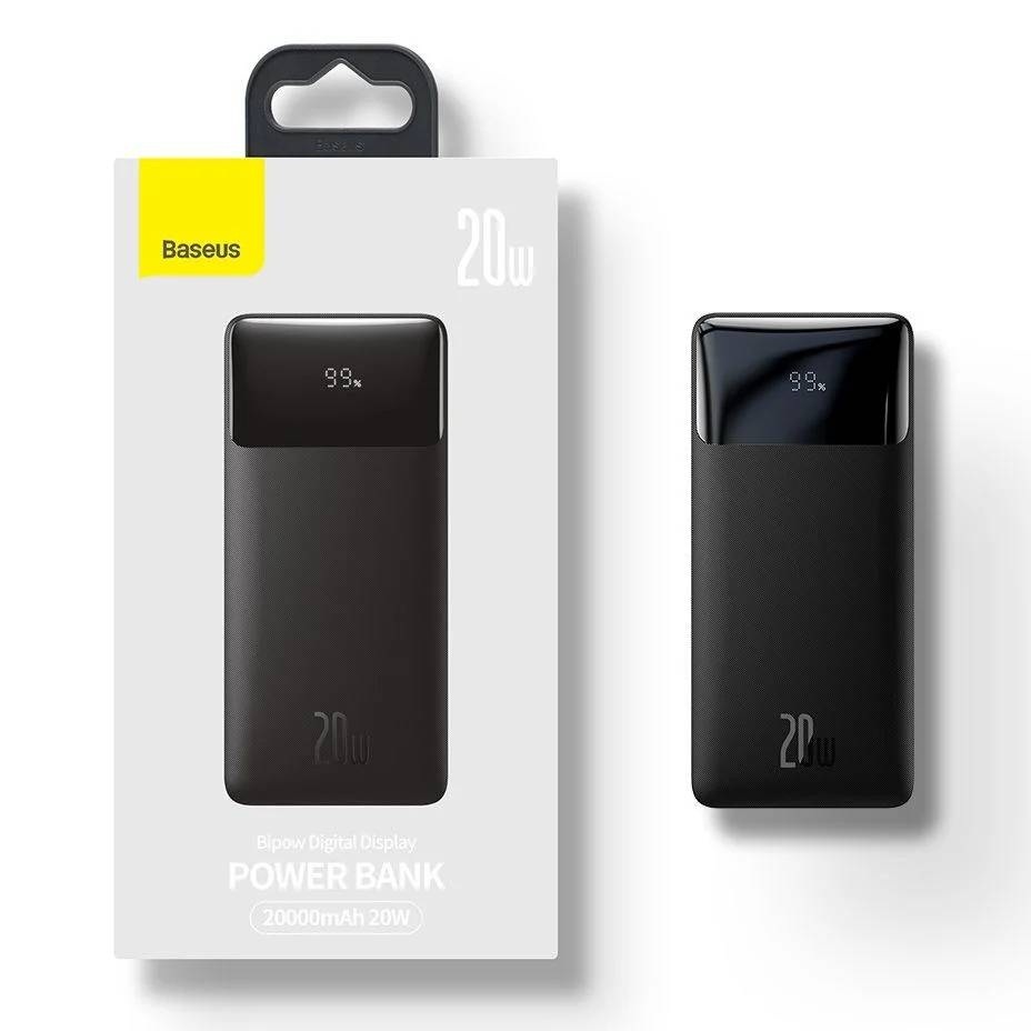 Pin sạc dự phòng sạc nhanh 20W dung lượng 10000 mAh trang bị 3 cổng ouput Type C và 2 USB A hiệu Baseus Bipow smart Digital Display cho Smartphone / Tablet / Laptop / Macbook - hàng nhập khẩu