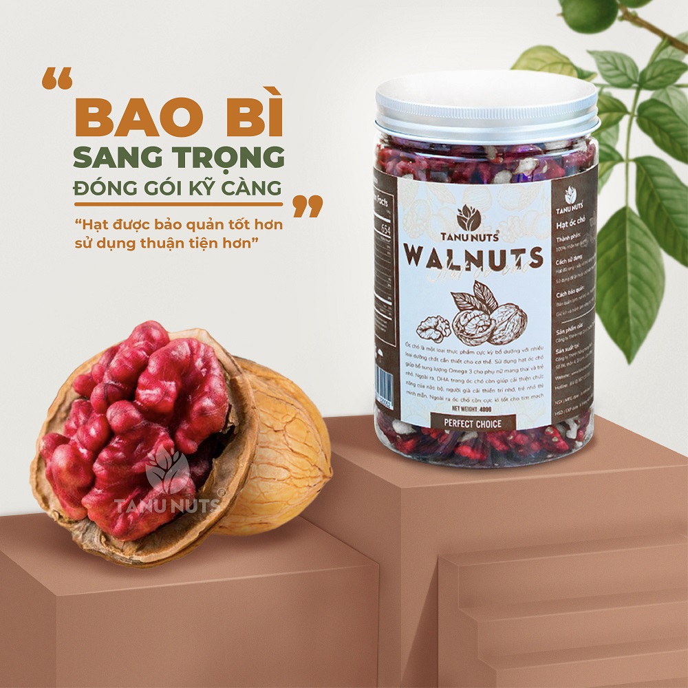 Hạt óc chó đỏ tách vỏ TANU NUTS, ngũ cốc dinh dưỡng cho bà bầu