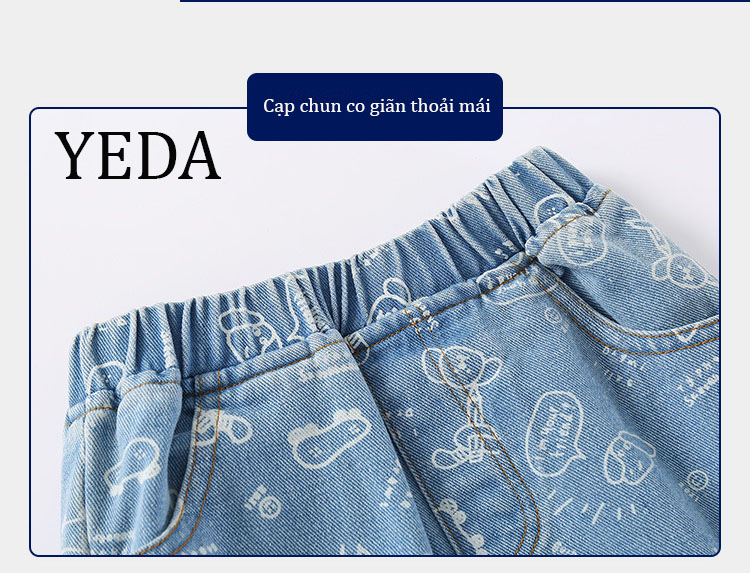 Quần Jean đùi in Họa Tiết Dễ Thương Dành Cho Bé - Mã QU.SHORT.JEAN