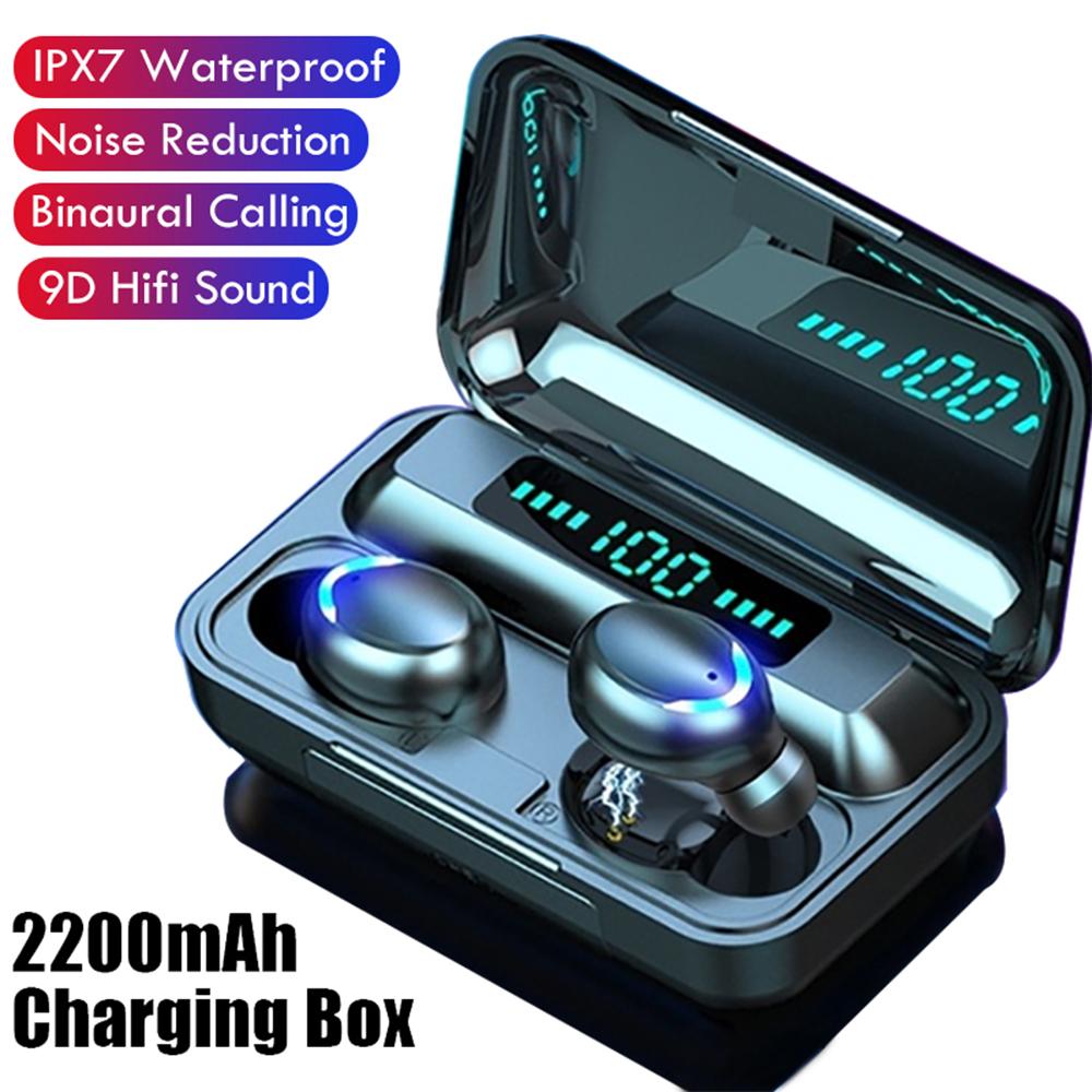 TWS F9 Tai Nghe Chụp Tai V5.0 Stereo Tai Nghe Không Dây Thể Thao Bluetooth Chống Nước-Tai Nghe Dùng Mini Điều Khiển Cảm Ứng Loại Bỏ Tiếng Ồn