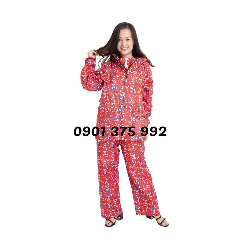 Bộ áo mưa vải dù nhiều họa tiết cho nữ